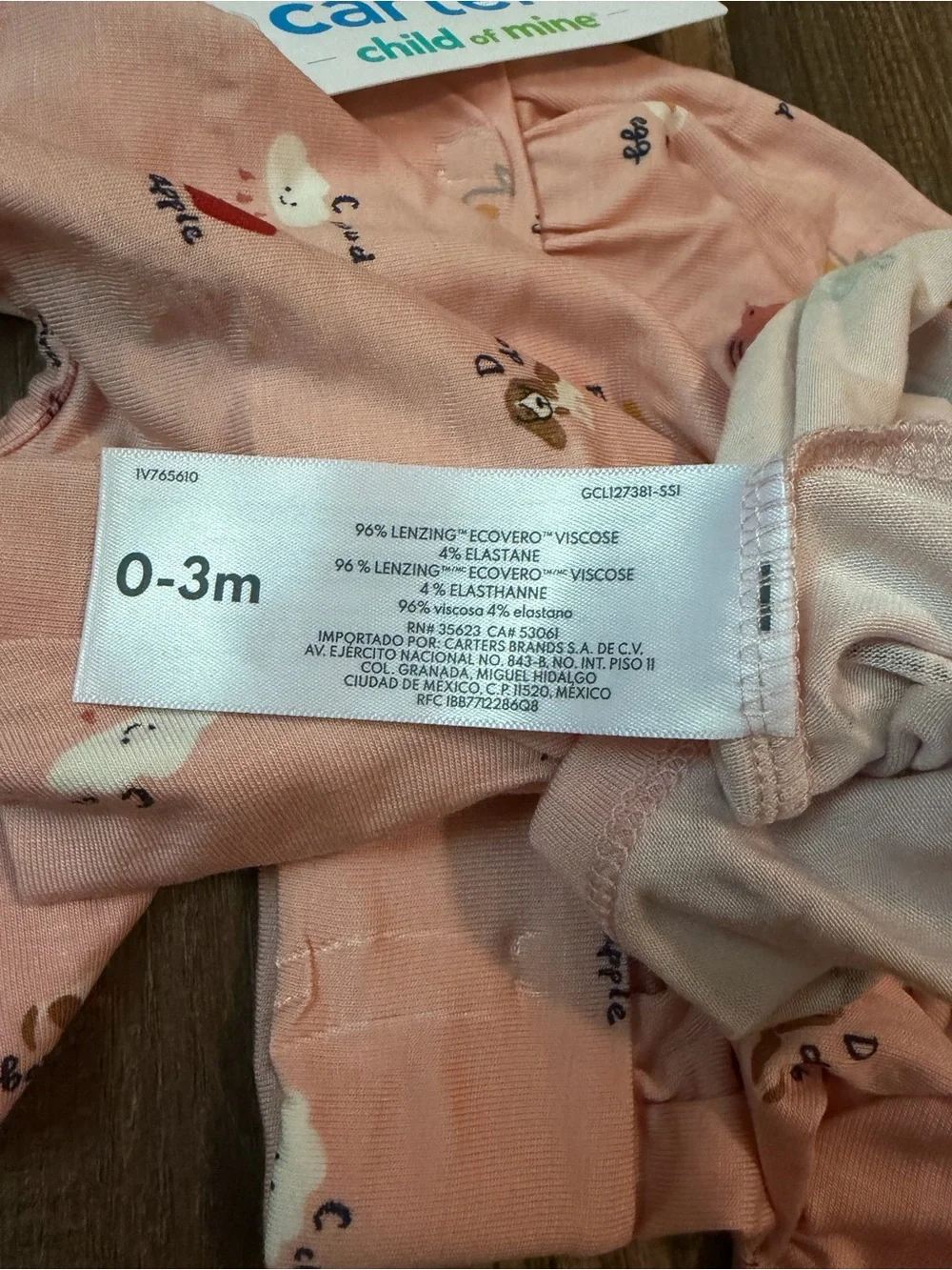 Carters •nwt •peachy